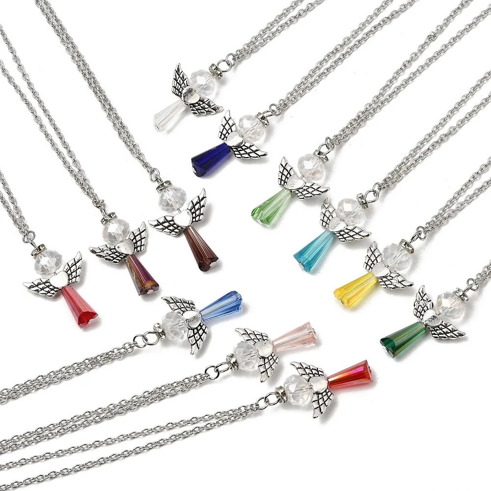 12PCS Angel Car Charms 12 Colors Angel Rear View Mirror Charm Guardian Ornament New Driver Gift Cars Decorations Accessories