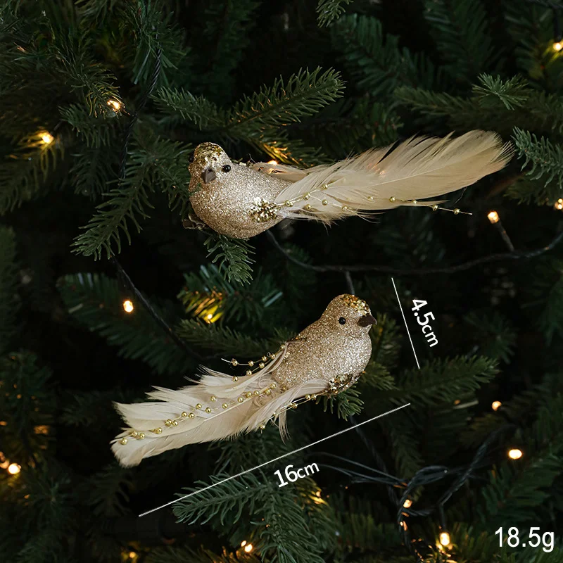

Christmas Decorations Feather Bird Christmas Tree Decoration Fake Bird Ornaments Set For Simulation Bird Decoration Scene