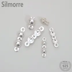 10pcs 100% Solid 925 Sterling Silver End Beads Wrapped Hooks Connectors for DIY Fine Jewelry Finding JQ0078