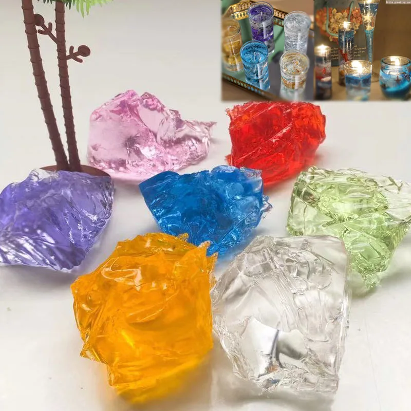 DIY Transparente Cristal Vela Perfumada, Gel artesanal, cera de geléia colorida, matérias-primas, sem fumaça, suprimentos, saco 100g