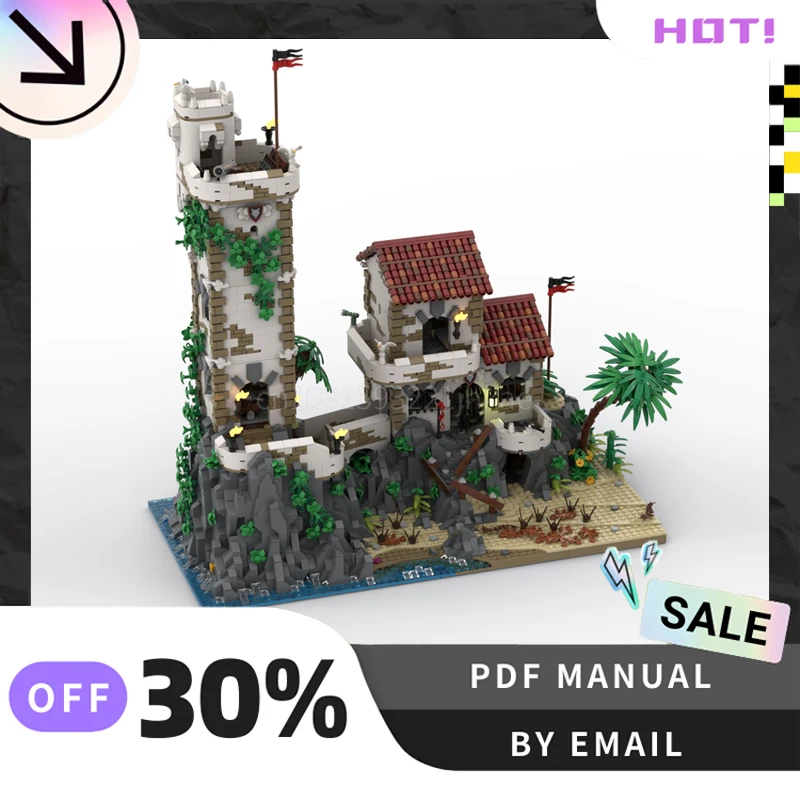 

[5101 шт.] индивидуальный MOC Old Guard House и Tower, набор креативных строительных блоков STEM, развивающие игрушки, комплект строительной модели «сделай сам»