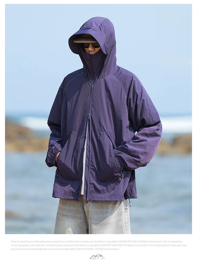 

2025 UPF50+ Men's and Women's Sun Protection Clothes Hoodie Lightweight Anti-UV Jacket Breathable Windproof Outdoor Cycling