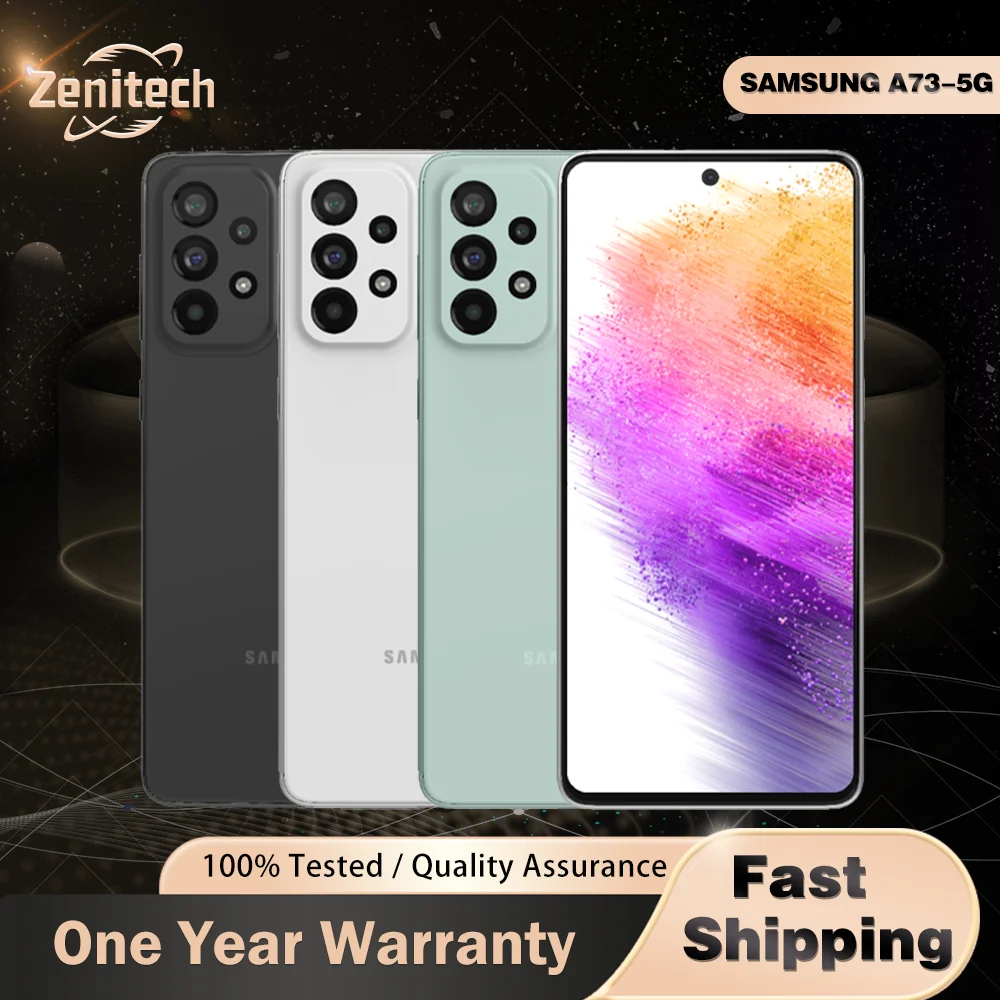 Original Samsung Galaxy A73 A736B/DS 5G teléfono móvil Dual SIM 6,7 ''8GB RAM 128/256GB ROM NFC 108MP + 12MP + 5MP OctaCore teléfono móvil