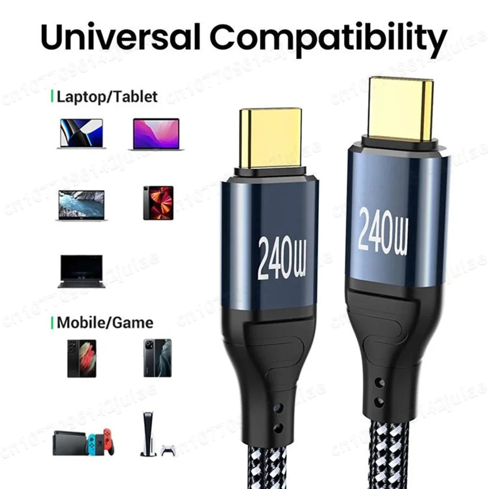 PD 240W USB C To USB C Fast Charging 2.0 Data Transfer Type C Cable laptop Charging 48V 5A QC4.0 0.5M 1M 1.5M 2M 3M USB C Cable