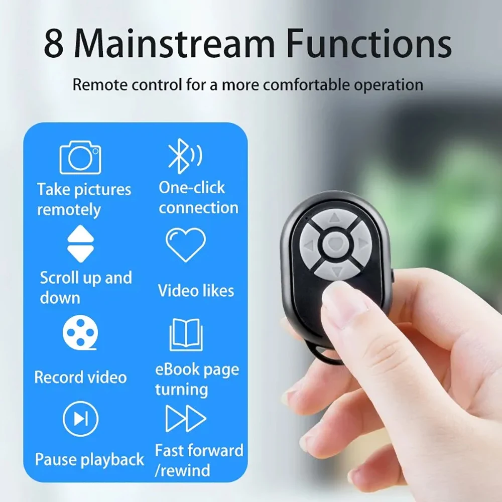 Bluetooth Remote Control Wireless for Tiktok Live Video Turn Xiaomi IOS Android Phone Universal Selfie Stick Camera Controller