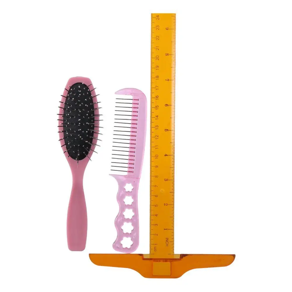 Wire Cushion Brush 18*4.3cm Doll Hair Brush 17.5*3.5cm Pink Doll Accessories Hair Brush For Wig Accessories