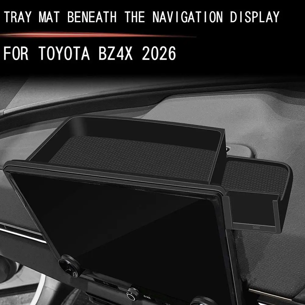 Für Toyota BZ4X 2026 Mittelkonsole Aufbewahrungsfach Hinter dem Navigationsbildschirm Organizer Box Innenausstattung Zubehör – Detail 3