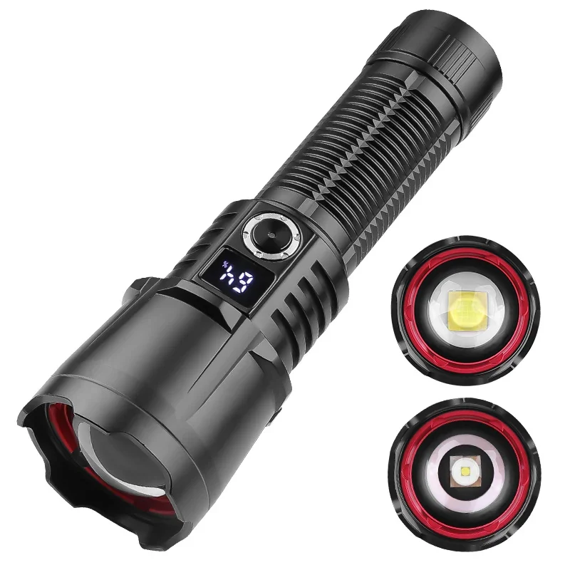 

High Power 30W XHP160 LED Flashlight Powerful 18650 26650 Battery Rechargeable Telescopic Zoom Waterproof Super Bright Camping