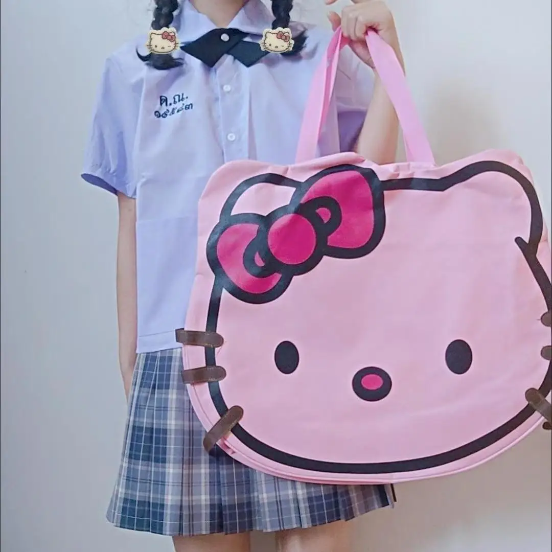 

Sanrio Hello Kitty Travel Bag New Large Capacity Travel Bag Big Luggage Bag Summer Shoulder Bag