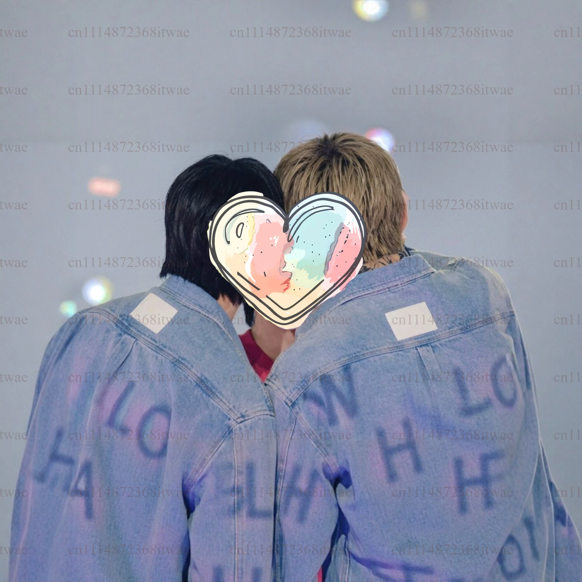 2026 Arirang New York Exclusive Denim Shirt Unisex Back Letter Graphic Print Lapel Long‑Sleeve Loose Casual Denim Coat