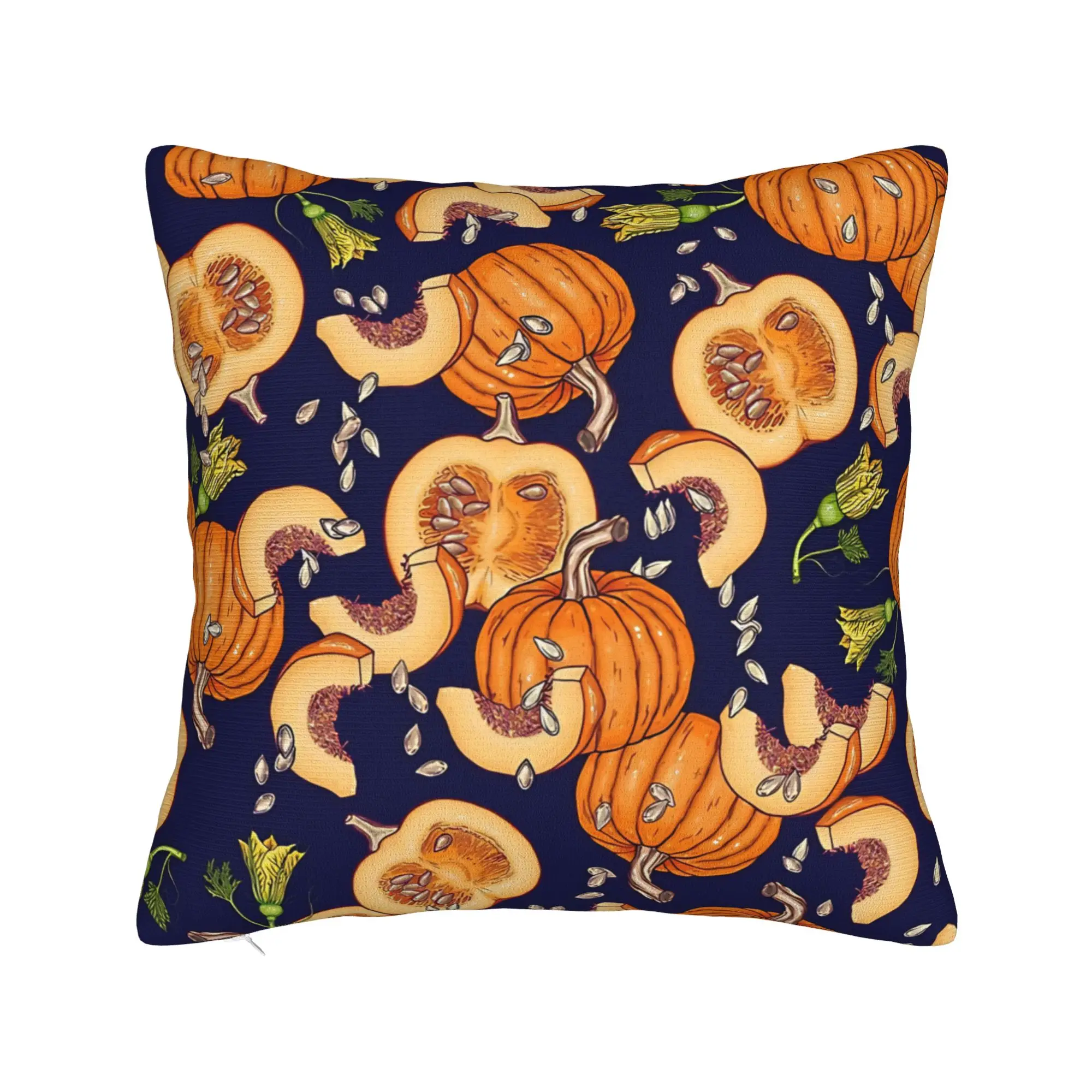 Pumpkin Night Life Pattern  Pillow Cover  Novelty Pillow Case For Couch Sofa Bedroom Custom Pillowcases Birthday Gift