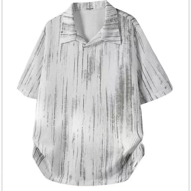 Summer New Design Men's Tie-Dye Short-Sleeved T-Shirt Polo Shirt