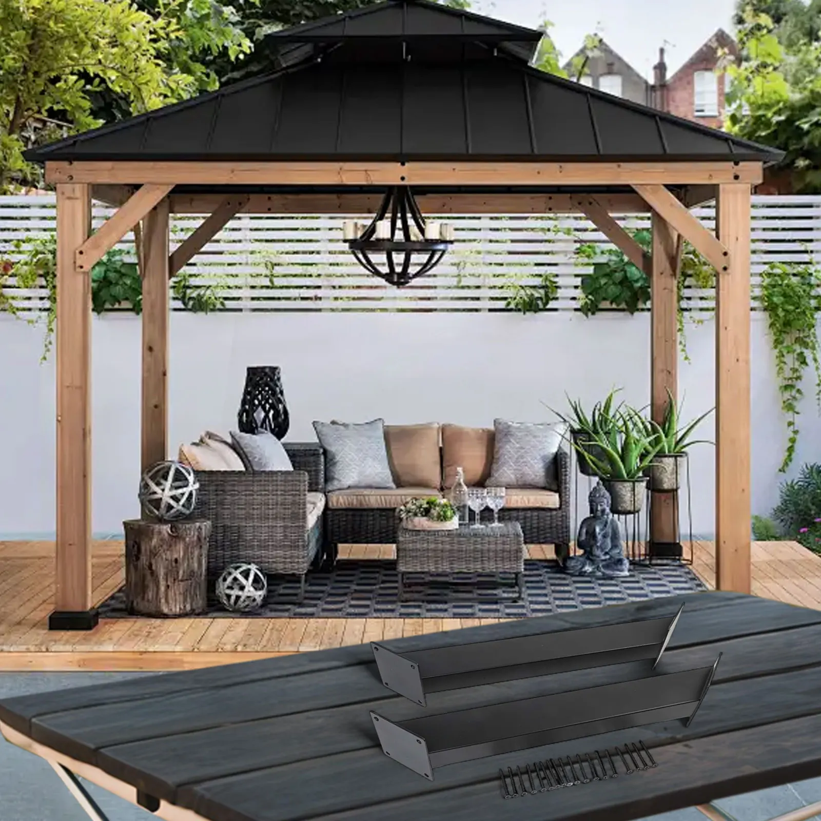 Outdoor Gazebo Setup Gazebo Support Easy Installation Support Poles Quick Assembly Installation For Strong Winds