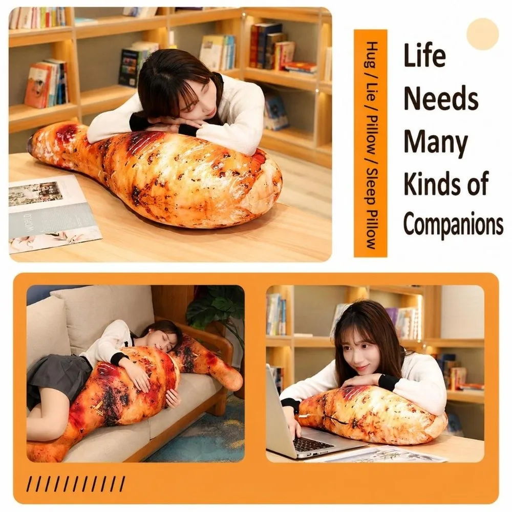 Bite Resistant 20cm Chicken Leg Soft Cartoon Simulation Food Chicken Drumstick Pillow Home Decor
