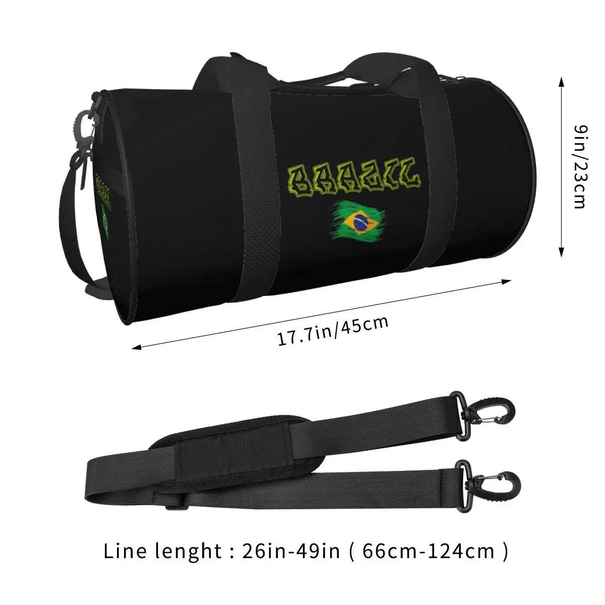 Brazil,Brasil Gym Bag Weekend Sports Bags with Shoes Travel Training Printed Handbag Retro Fitness Bag For Men