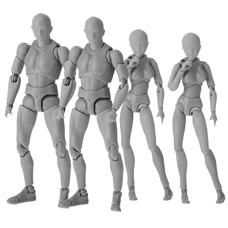 4 Sets Drawing Action Figures Body Artists PVC Figure Model Drawing Models Drawing Mannequin Figure