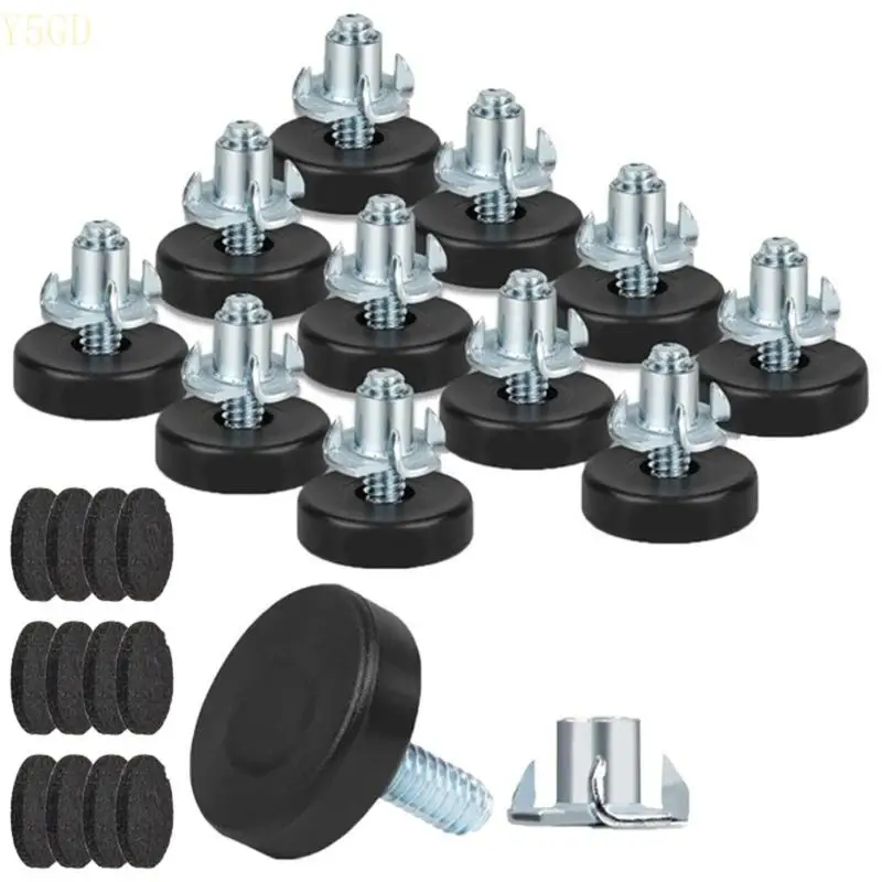 

Y5GD Adjustable Furniture Leveling Feet Pack of 16 Metal Screw In Leg Stabilizers for Desk Chair Table Height Control