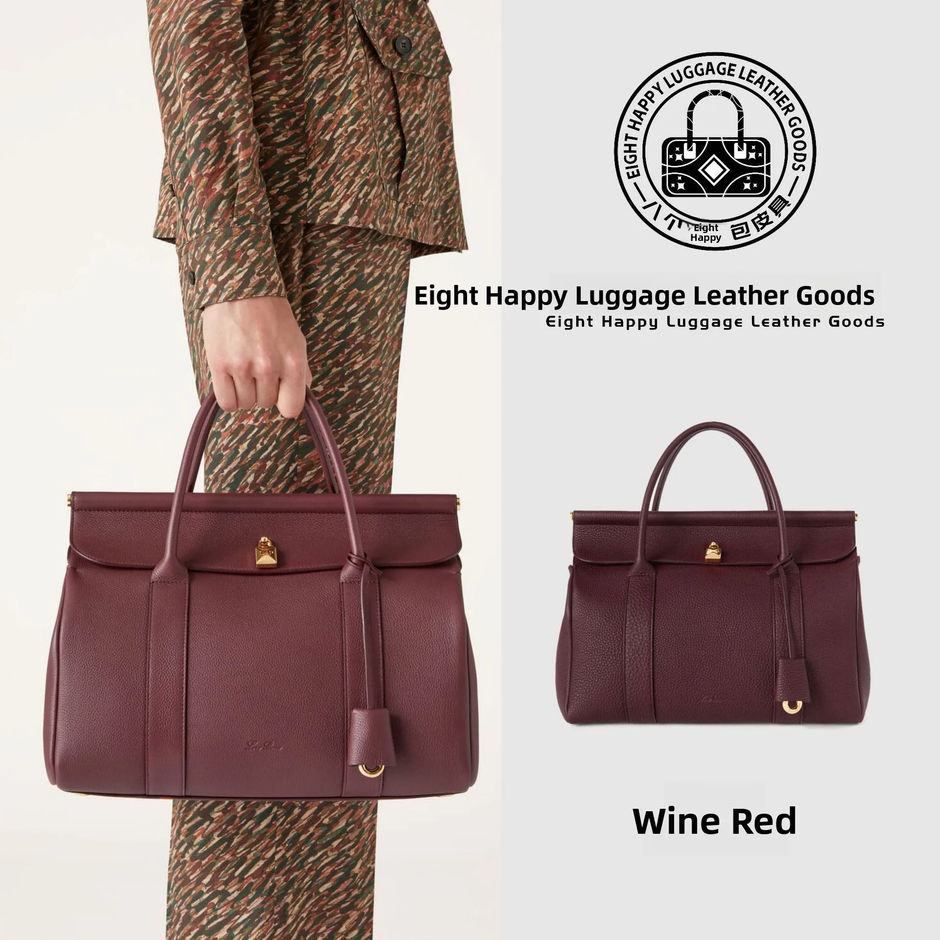 

Large Capaci Genuine Leather Handbag Loropia Tote Bag Sli Commuter Briease Handbag with Cover And Lo Bule