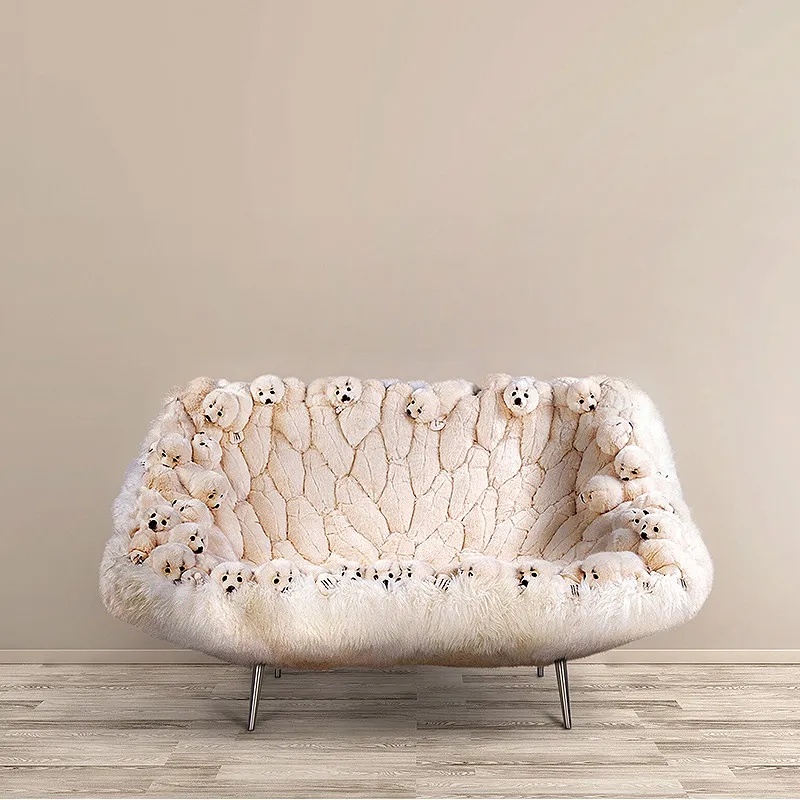 *Modern Style Lounge Chair Rotatable Polar Bear-shaped Design Soft and Comfortable Backrest Suitable for Living Room or Bedroom