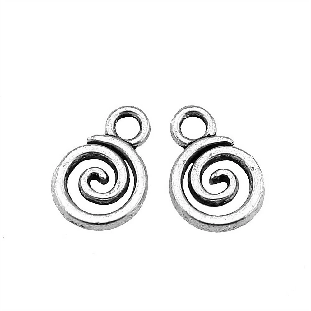 40pcs Charm Swirl Swirl Pendant Charms For Jewelry Making Antique Swirl Charms For Jewelry Making Accessories 8x11mm