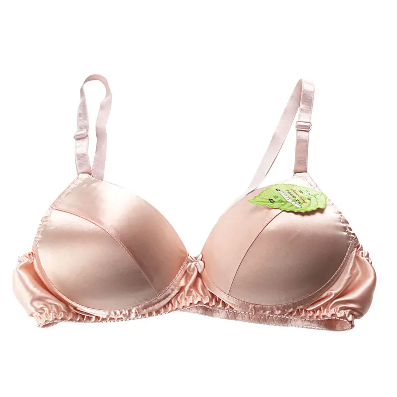 Durable, affordable, and minimalist simulated silk without steel rings, sponge silk bra, comfortable A-cover underwear