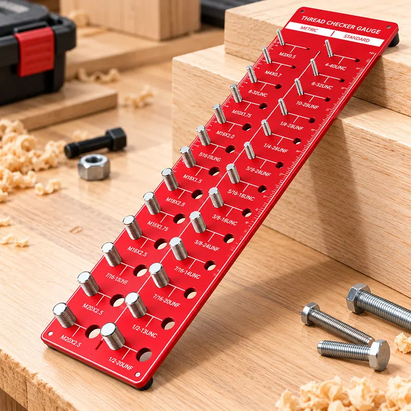 YYM Thread Checker, 28 Sizes Nut & Bolt Thread Gauge, Inch & Metric, Precise Screw Thread Measuring Tool for Repair & DIY