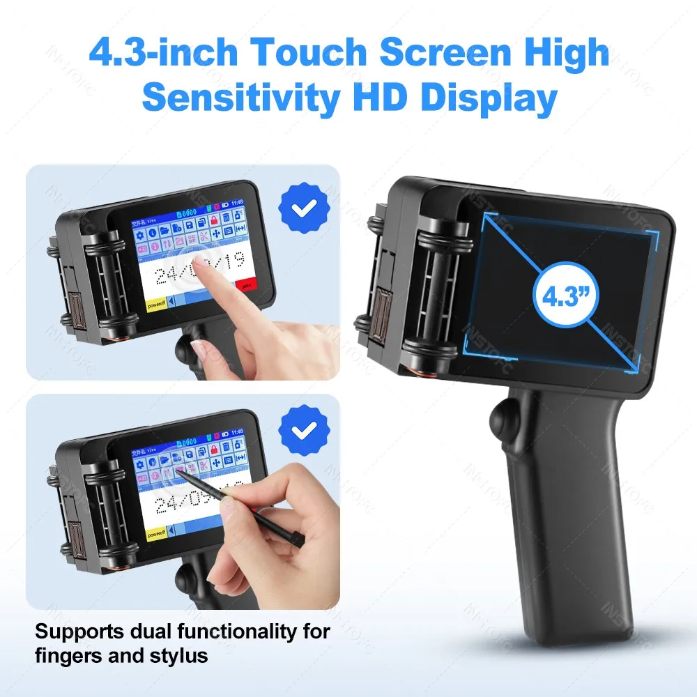  Mini Portable Inkjet Printer 2-12.7mm Height Printing for Plastic Wood Fabric Text Label Batch Number Logo Date Coding Machine