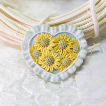 Sunflower fire seal copper head multi-layer special-shaped embossing fun kids DIY toy scrapbook envelope invitation wax seal stamp