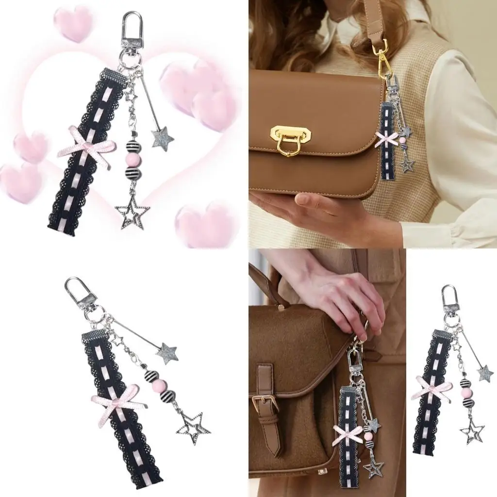 a52e-Очаровательный-брелок-с-бантом-и-лентой-со-звездой-Подвеска-Мягкий-стиль-для-девочек-Модный-аксессуар-Модный-брелок-для-на