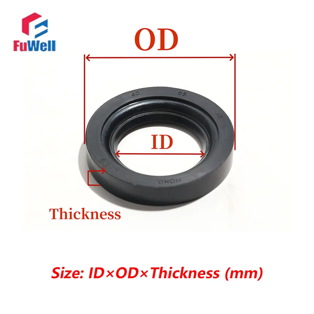 Fuwell 2pcs J-Type Frameless Oil Seal ID 45~135mm OD 62~165mm Black NBR Rubber Oil Sealing Ring Dust-proof Gasket For Shaft