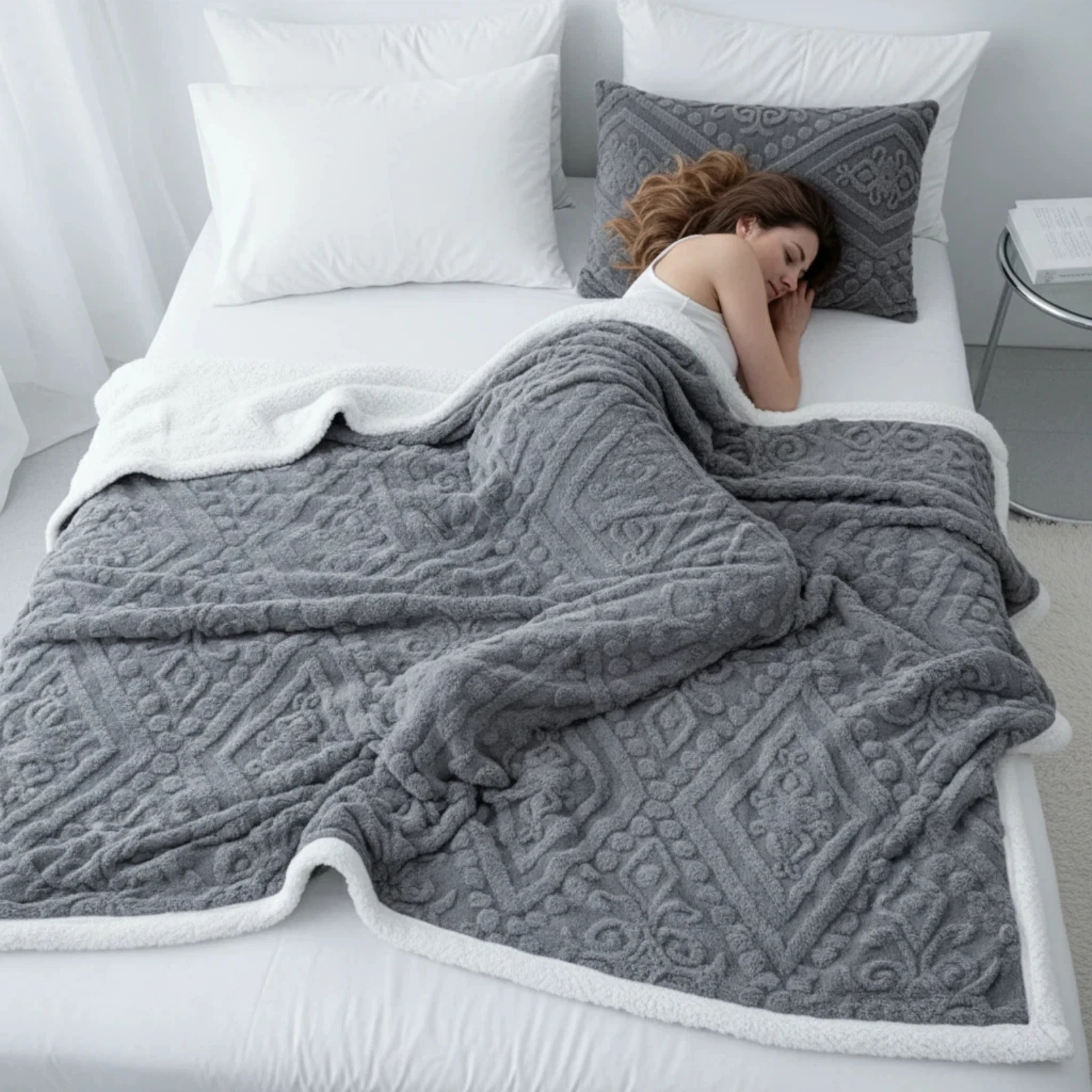 Bed Blankets King Size Queen Full Twin  Thick Warm Fluffy Fleece Cozy Winter Essentials