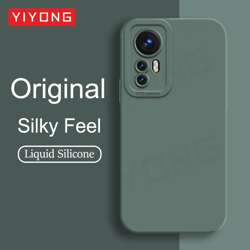 For Mi12 Case YIYONG Silky Liquid Silicone Soft Cover For Xiaomi Mi 12 X 12X 12T 13 11 T Pro Xiomi Mi12X Mi12T Mi13 Lite Cases