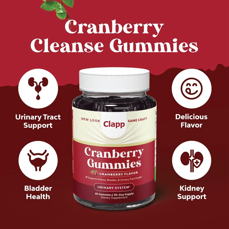 

Natural Cranberry Gummies for Men and Women - Used for Urinary Tract Health, Kidney Support, Bladder and Immune Health -60 Pills