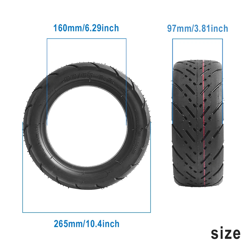 90/65-6.5 Schlauchloser Reifen für Dualtron Thunder Ultra, Kaabo Wolf Warrior 11, Zero 11X und Kugoo G Booster – Detail 23