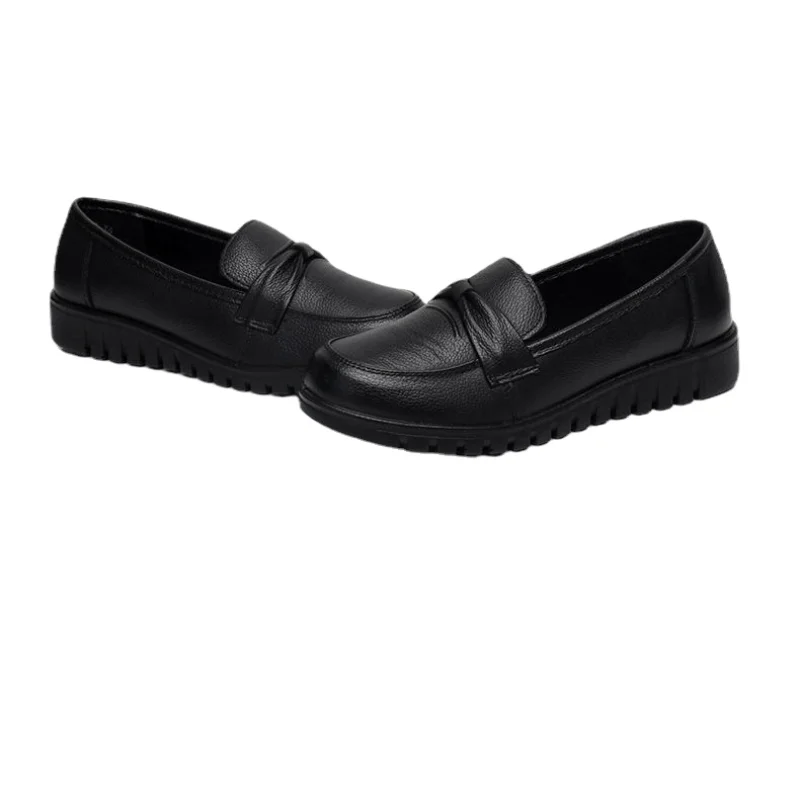 Nieuwe Lente Damesschoenen Lage Top Ronde Hoofdloafers Waterdichte Zachte Leren Schoenen Effen Kleur Veelzijdige Casual Schoenen Zapatos Mujer