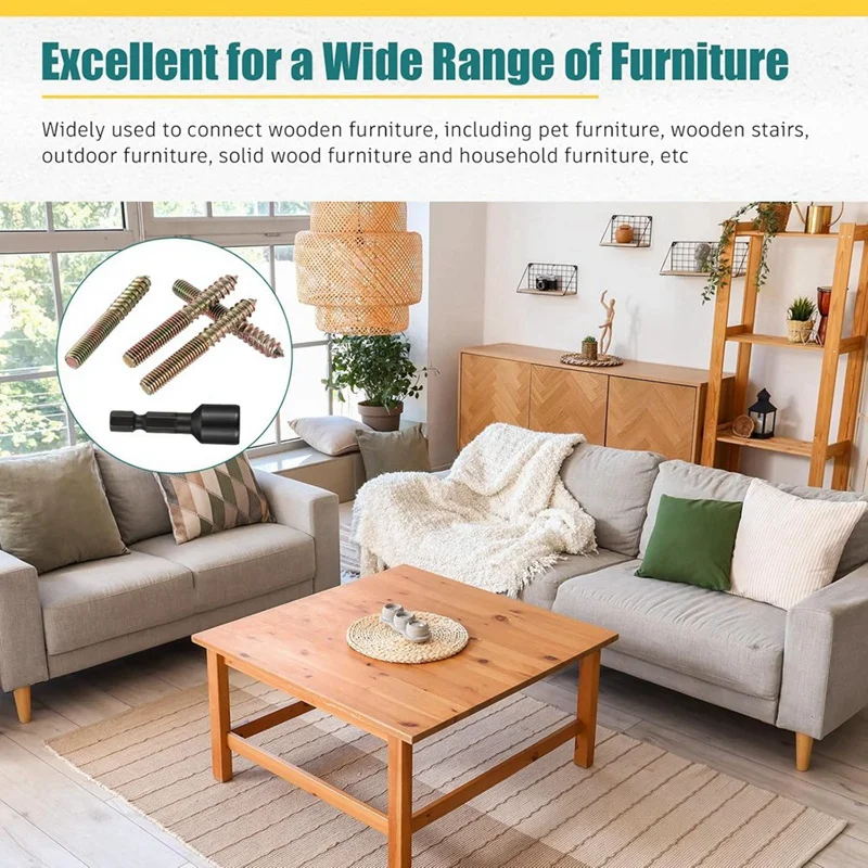 20 حزمة 5/16-18 × 2 بوصة مسامير شماعات مزدوجة الرأس مع سائق برغي حافر ذاتيًا مسامير قضيب ملولبة-A68X