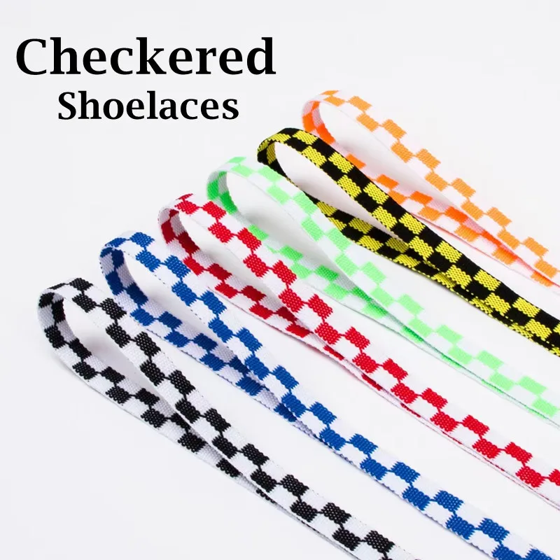 Fashion Checkerboard Grid Shoelaces for Sneakers Flat Original Classic Shoelace Canvas Casual Small Sport Shoes Lace Accessories