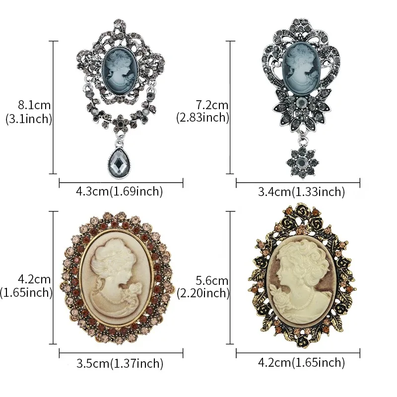 Elegant Style Vintage Victorian Queen\'s Cameo Antique Wedding Beauty Brooch Pin Clothing Hat Accesories Banquet Daily Jewelry