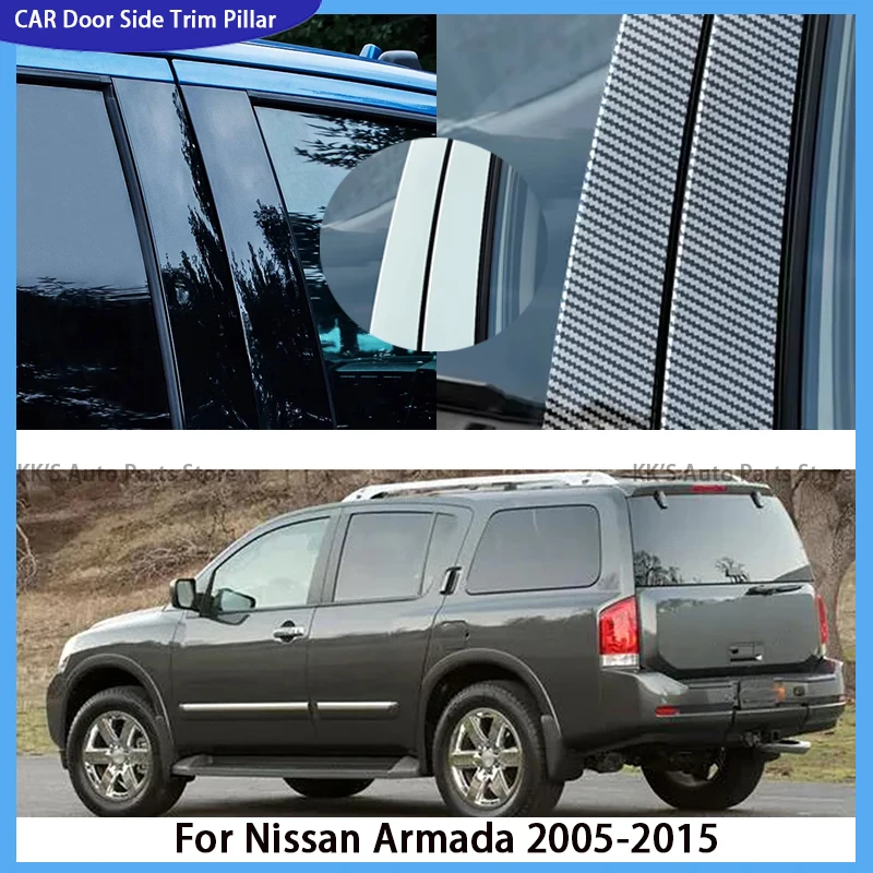 

Fit For Nissan Armada 2005-2015 2010 2011 2012 2013 2014 Glossy Piano Black Pillar Posts Door Trim Window Sticker Deocal Cover