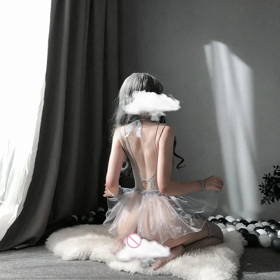 GUUOAT Sexy Maid Cosplay Erotic Lingerie Transparent Teasing Flirting Passionate Pajamas Dress Porn Role Play Exotic Costume