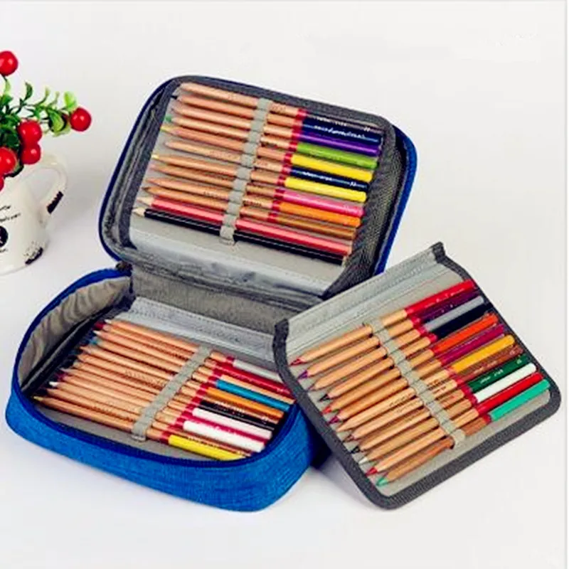 New Large Capacity School Pencil Cases  72 Holes Pen Box Penalty Multifunction Storage Bag Case Pouch Stationery Kit