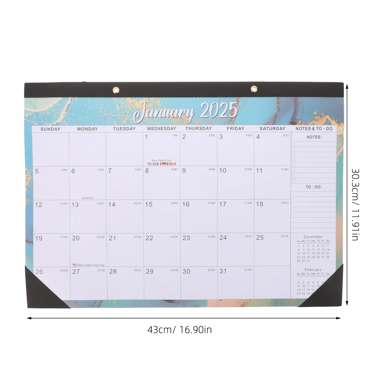 18pcs Kalender Dinding Gantung Bahasa Inggris untuk Kantor, Rumah, Ruang Belajar, Dekorasi Dinding Kalender Harian 2025-2026