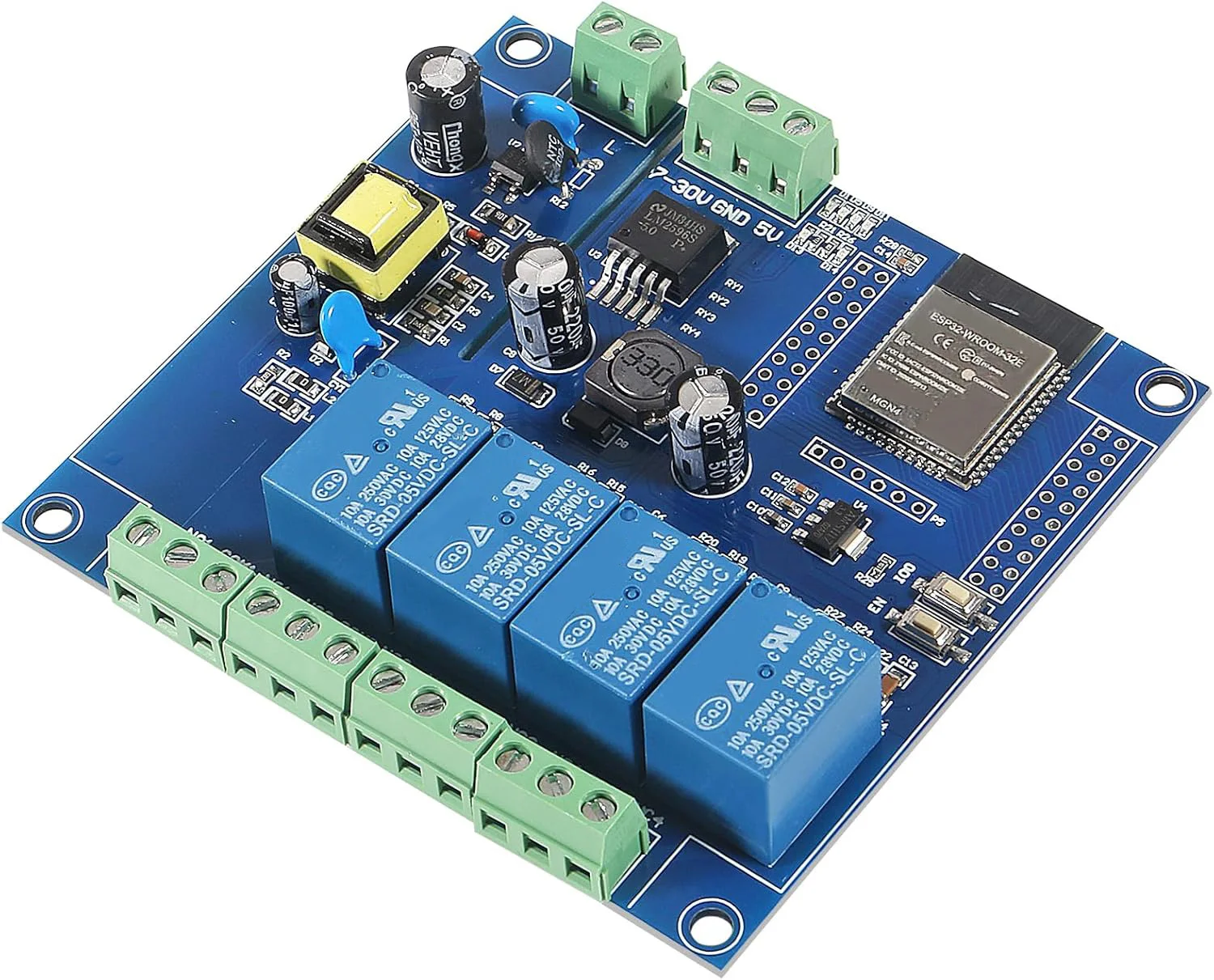 1pc AC/DC Powered FOR ESP32 WiFi Wireless Communication 4 Channel Relay Module Development Board For Wireless Control