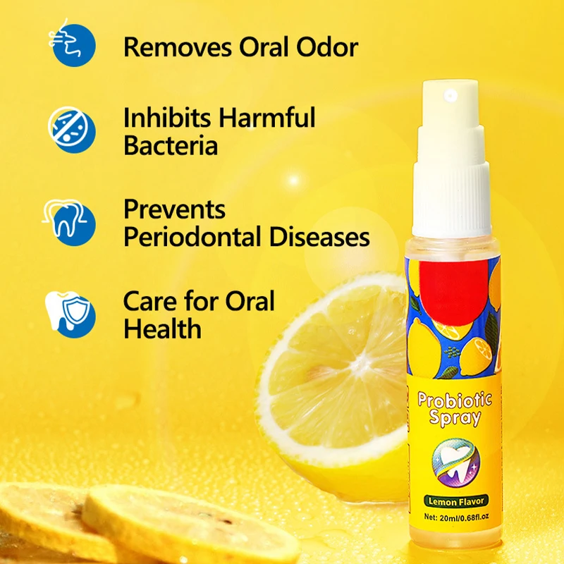 Lemon Long Lasting Fresh Oral Spray Portable Mouth Breath Freshener For Adults Freshness Oral Care Products 20ml