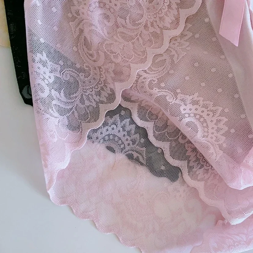 Slip da uomo con papillon in pizzo rosa, spettacoli dal vivo, costumi di danza, feste private