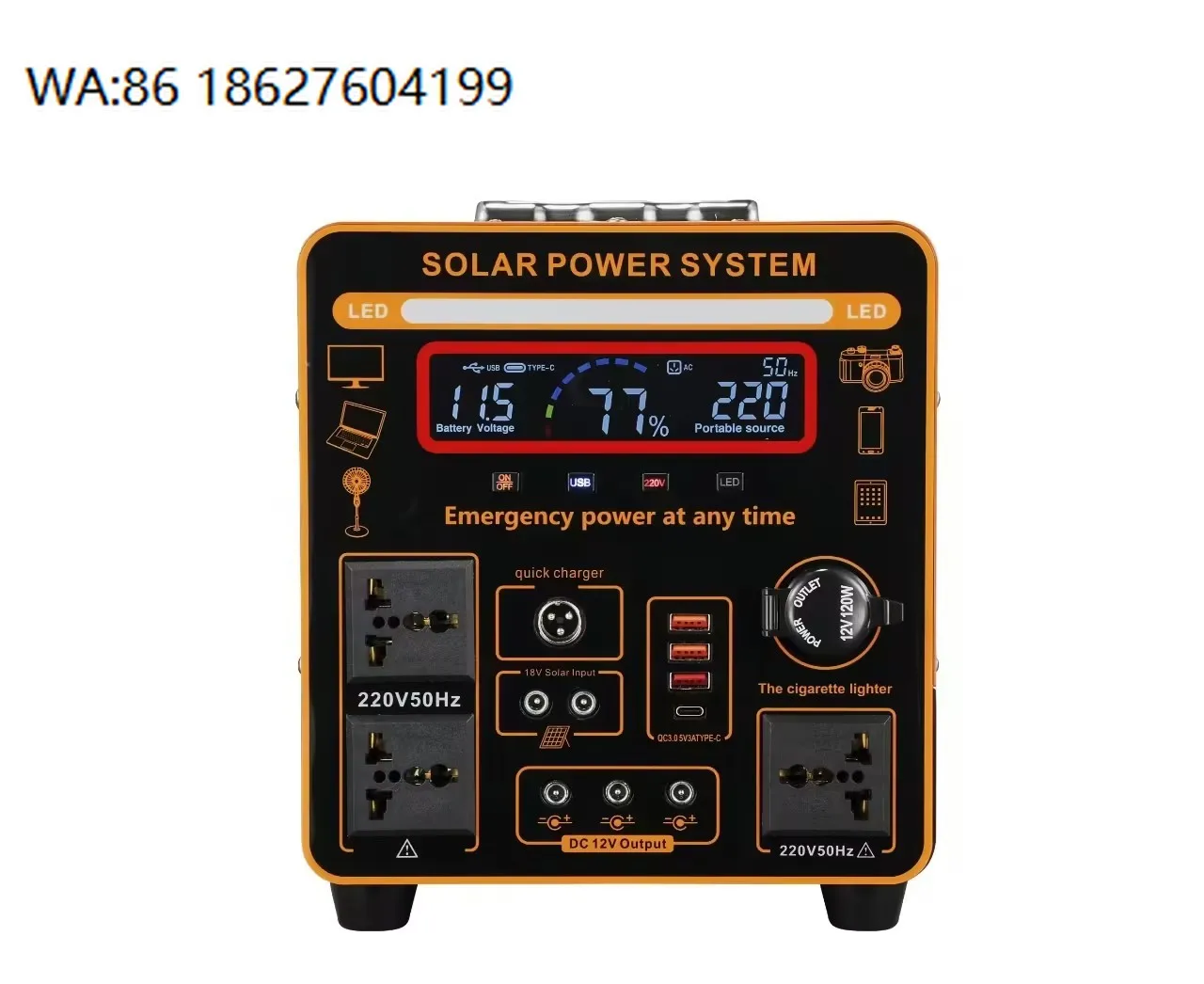 

High Quality 600W 1000W 1500W Solar Energy Storage Power Supply, Outdoor Camping Emergency Off Grid Generator