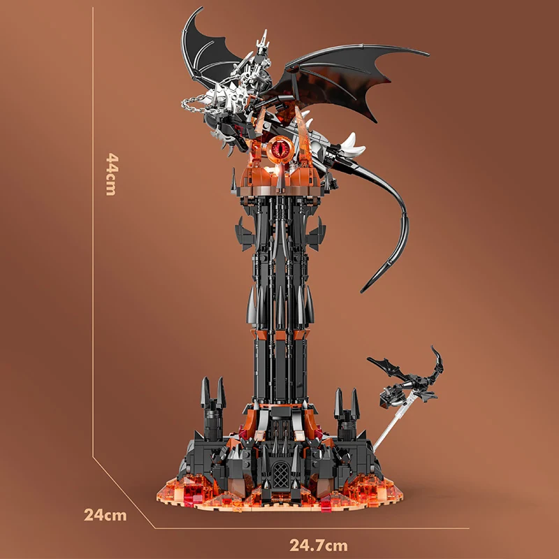 Creative 997Pcs Dark Magic Tower Model Building Blocks Black Dargon Castle Architecture Bricks Construction Toys Children Gift