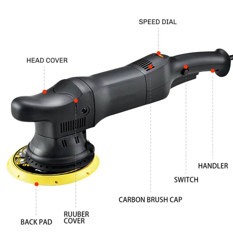 6 inch Variable Speed Car Polisher DA Orbital Polishing Machine Sanding Machine For Car Detailing Power Tools Accessories