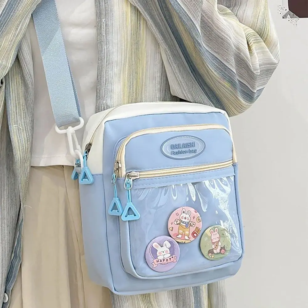 

Kawaii YK2 Women Ita Bags Fashion Patchwork Nylon DIY Badge Crossbody Shoulder Bags Harajuku Casual Subculture Bolso Mujer 가방