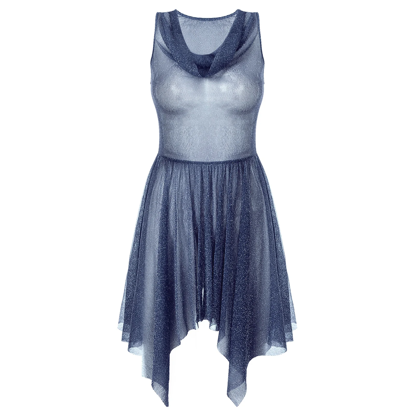 Vestido de baile de Ballet para mujer, Ropa de baile litúrgica, transparente, dobladillo asimétrico